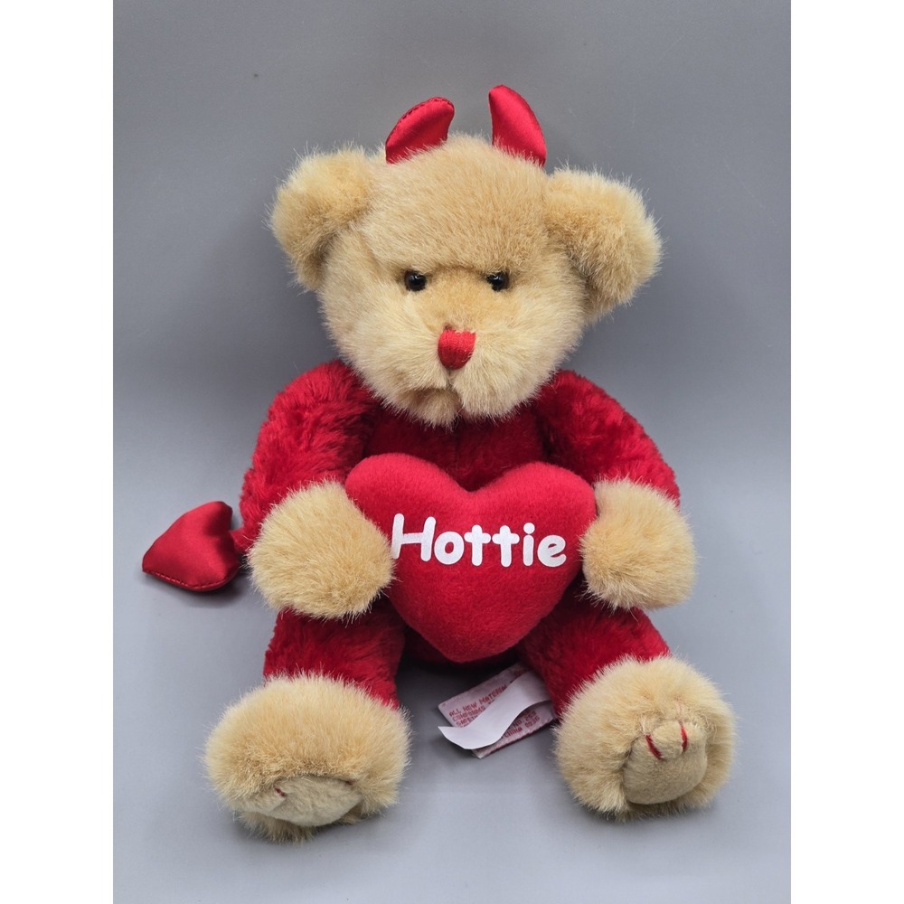 9" Russ "Blaze" Valentines Day Stuffed Plush Teddy Bear Devil w/ Hottie Heart‎